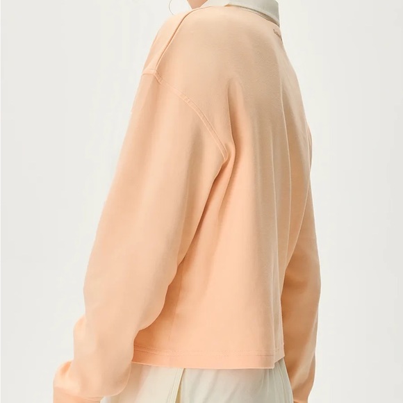 NWT Outdoor Voices Rugby Cropped Longsleeve pink and white in XS - Picture 6 of 8